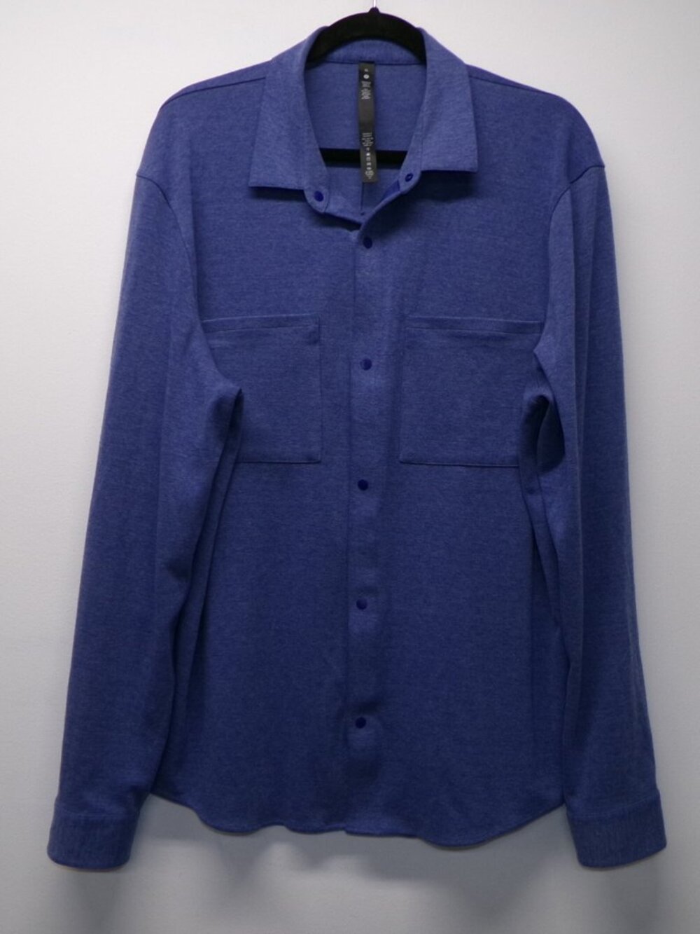 Lululemon Soft Knit Overshirt Shirt Long Sleeve Snap Button Mens XL Blue M3CZMS